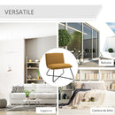 Poltroncina Imbottita 63x75x70 cm in Metallo e Tessuto Giallo