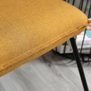 Poltroncina Imbottita 63x75x70 cm in Metallo e Tessuto Giallo