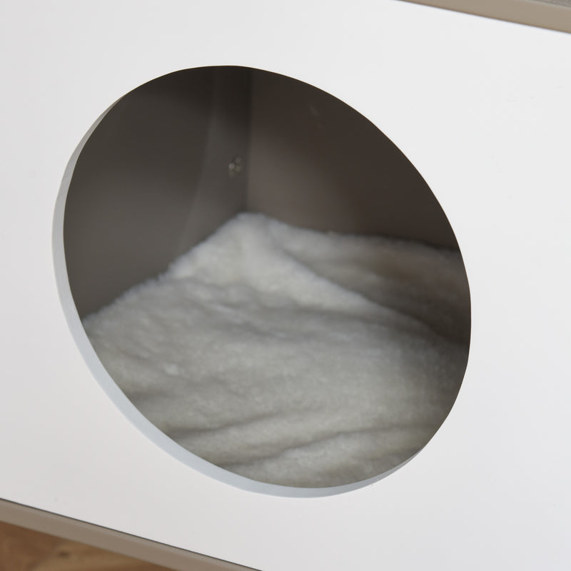 Albero Tiragraffi per Gatti 60x48x122 cm in MDF e Corda di Juta Grigio Chiaro