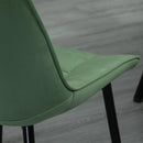 Set 2 Sedie Imbottite 46x58,5x85,5 cm in Tessuto Vellutato Verdi