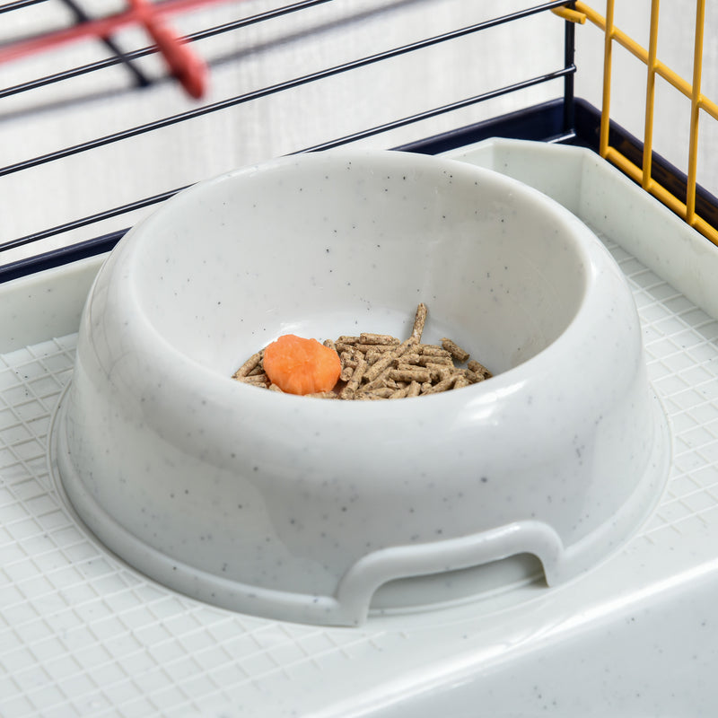 Gabbia per Conigli con Carrello 78x44x91 cm in Metallo Blu e Nero