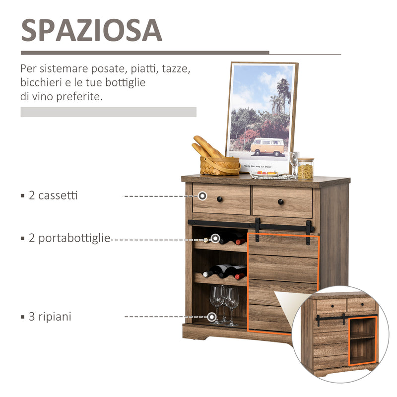 Credenza da Cucina 80x39x86 cm in Legno Naturale
