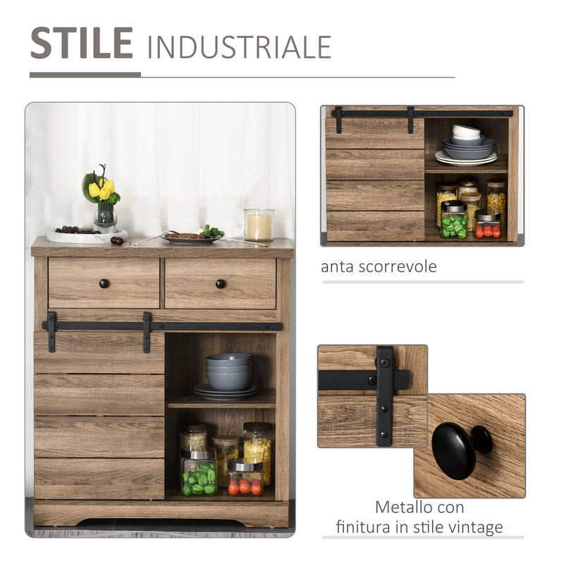 Credenza da Cucina 80x39x86 cm in Legno Naturale