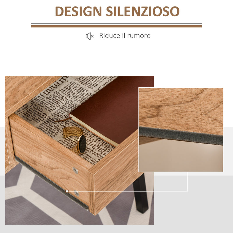 Scrivania con Cassetti e Mensole 105x55x100 cm in Metallo e Legno Truciolare Naturale