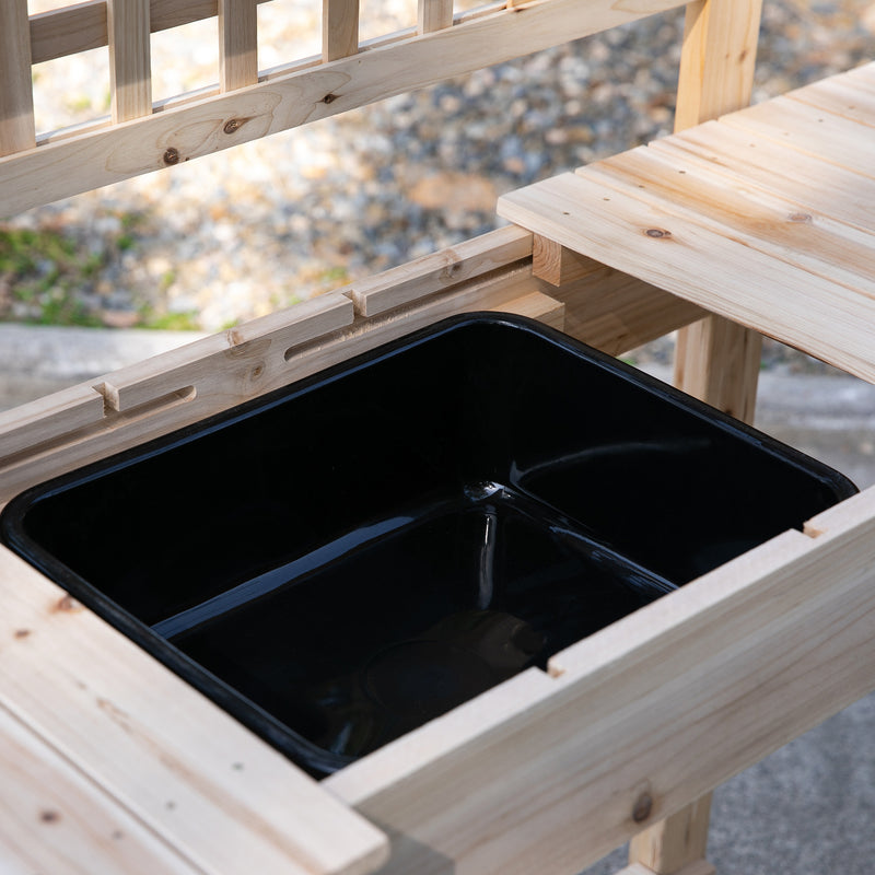 Banco da Lavoro per Giardinaggio 100x45x140 cm in Legno Naturale