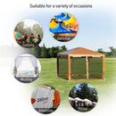 Gazebo da Giardino Pieghevole con Zanzariera 395x295x355 cm in Metallo e Polietilene Marrone Chiaro