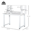 Scrivania con Scaffale 120x60x125 cm in Legno Bianco