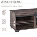 Tavolino Basso con Anta Scorrevole 100x45x45 cm in Legno Marrone Scuro