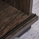 Tavolino Basso con Anta Scorrevole 100x45x45 cm in Legno Marrone Scuro