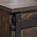 Tavolino Basso con Anta Scorrevole 100x45x45 cm in Legno Marrone Scuro