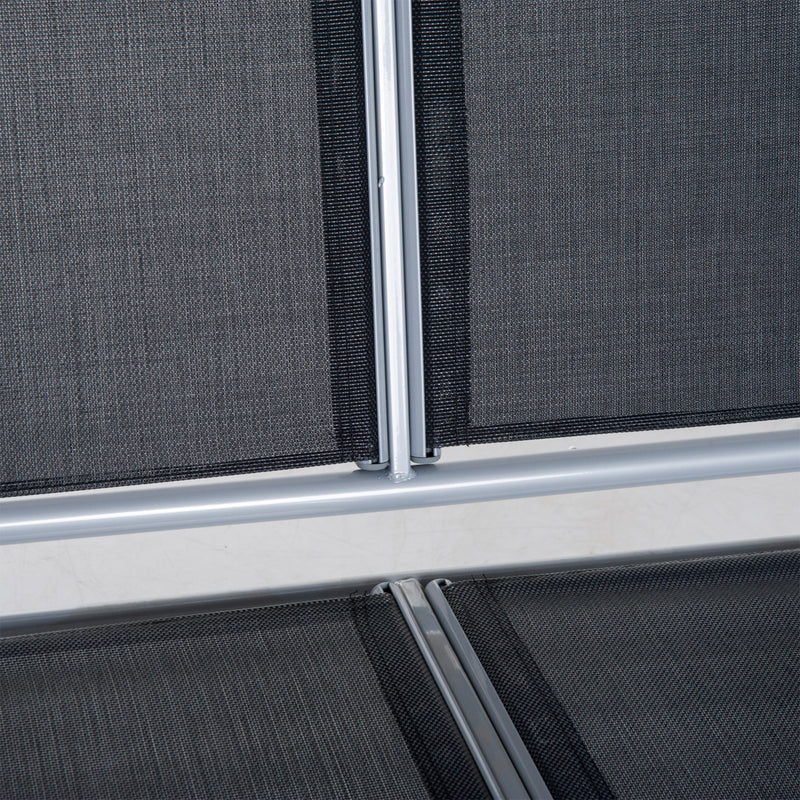 Dondolo 3 Posti da Giardino 170x110x153 cm in Acciaio Nero e Argento