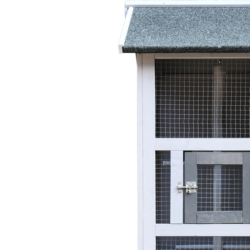 Voliera Gabbia per Uccelli 80,5x57x158,5 cm in Legno Grigio