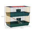 Gabbia per Conigli 2 Ripiani 118x59x102 cm in Filo Metallico Verde