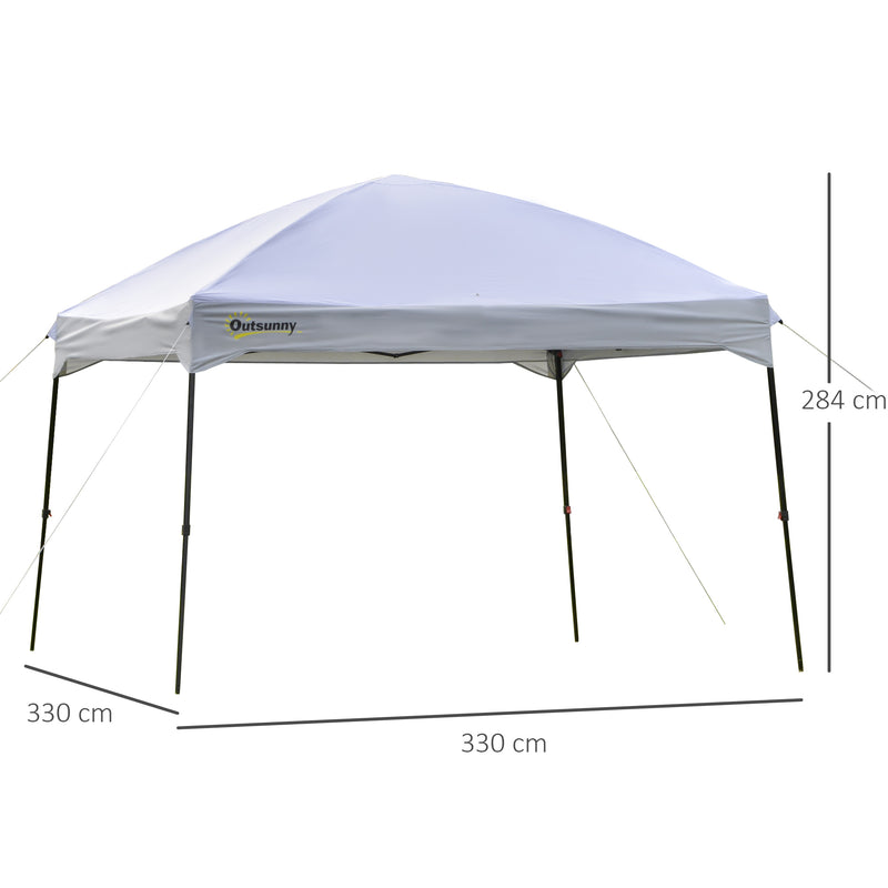 Gazebo da Giardino Pieghevole 3x3m in Tessuto Oxford Bianco