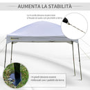Gazebo da Giardino Pieghevole 3x3m in Tessuto Oxford Bianco