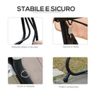 Dondolo 3 Posti da Giardino con Schienale Reclinabile per Funzione Letto Beige