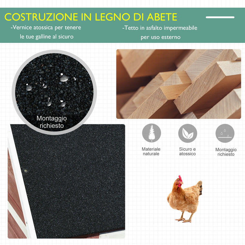 Pollaio Gabbia per Galline da Esterno 290x71x119 cm in Legno 