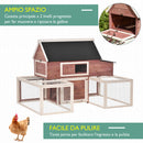 Pollaio Gabbia per Galline da Esterno 290x71x119 cm in Legno 