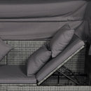 Set Salotto da Giardino Divano 2 Poltrone e Tavolino in Rattan Grigio