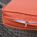 Set Salotto da Giardino 2 Divani 2 Poltrone Tavolino e Contenitore in Rattan Marrone e Arancione