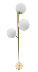 Lampada da Terra Glamy 3 Luci Ø36x190 cm in Ferro e Vetro Oro e Bianco