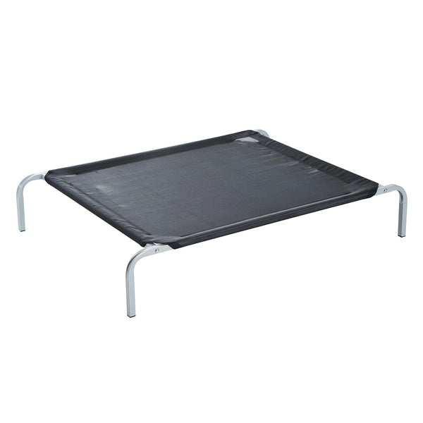 Tragbares Bett für Hunde 89 x 58 x 20 cm bis 18 kg aus Metall und schwarzem Netzstoff sconto
