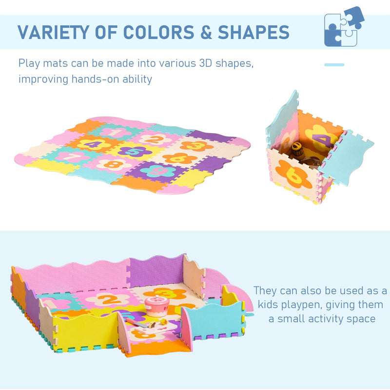 Tappeto Puzzle 25 Pezzi 120x31,5x1 cm con Numeri in EVA Multicolore