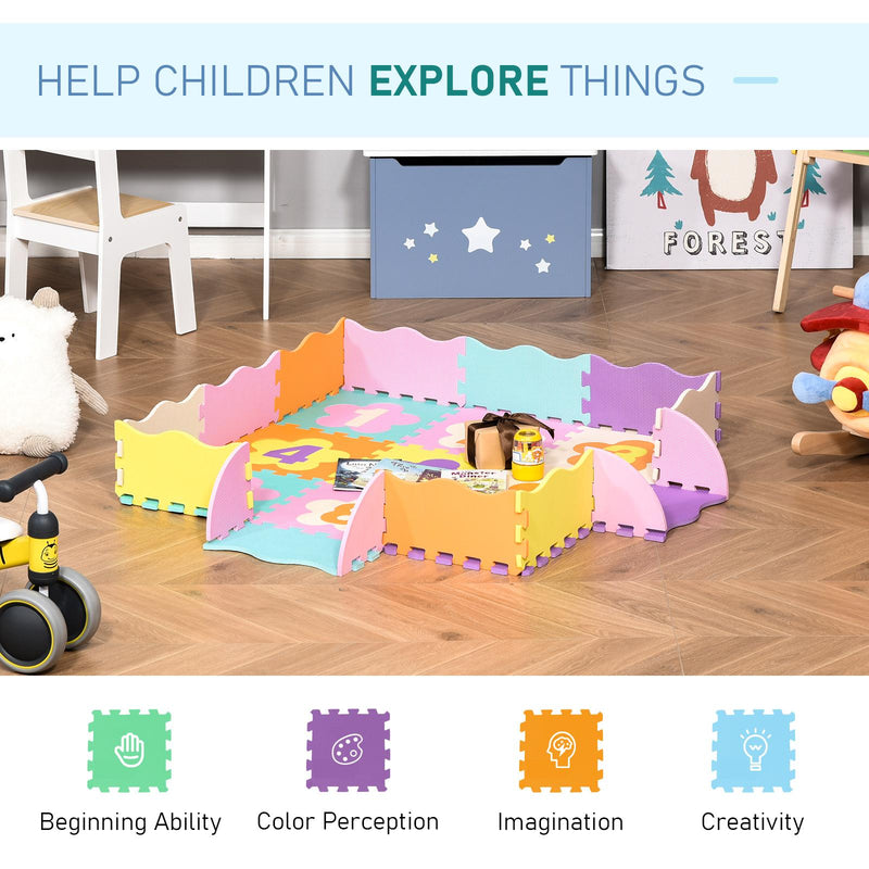 Tappeto Puzzle 25 Pezzi 120x31,5x1 cm con Numeri in EVA Multicolore