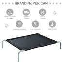 Brandina Portatile per Cani 110x80x20 cm Fino a 22Kg in Metallo e Tessuto a Rete Nero