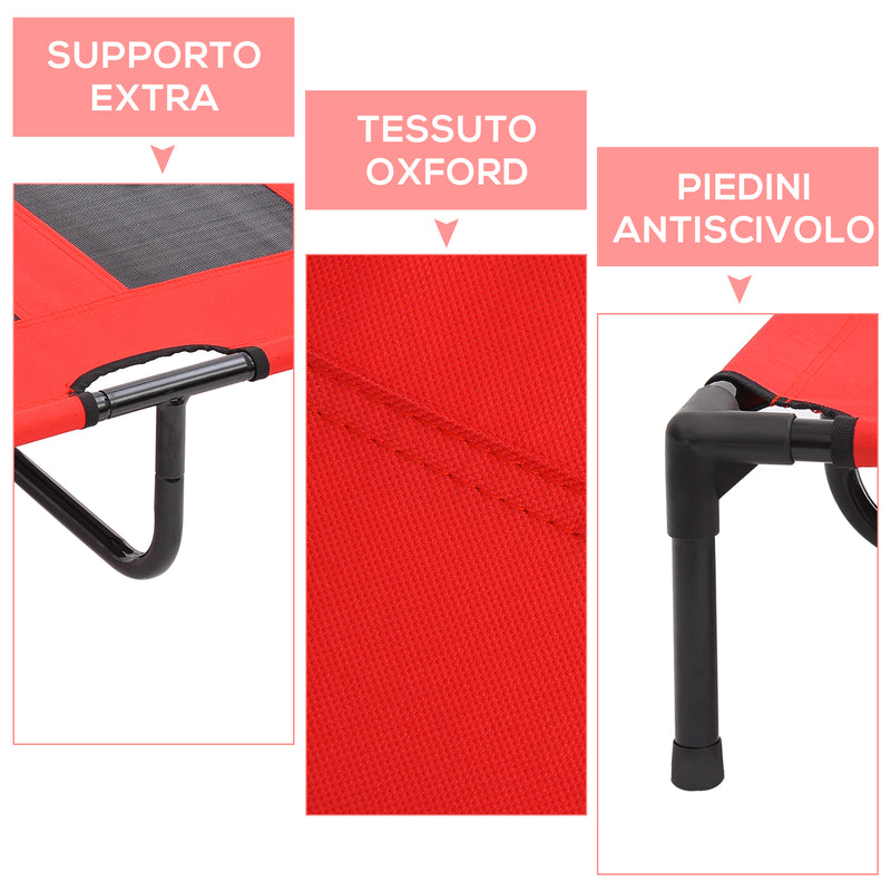 Brandina Portatile per Cani 78x68x20 cm Fino a 18Kg in Metallo e Tessuto Oxford Rosso