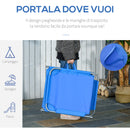 Lettino Prendisole Pieghevole da Giardino 180x55x24 cm in Metallo e Tessuto Oxford Blu