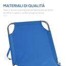 Lettino Prendisole Pieghevole da Giardino 180x55x24 cm in Metallo e Tessuto Oxford Blu