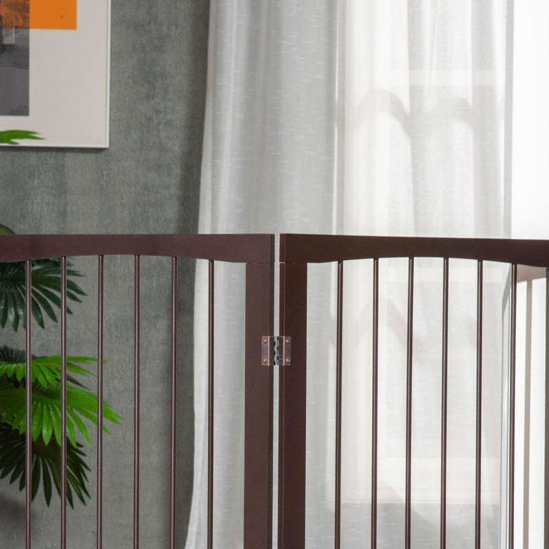 Cancelletto di Sicurezza per Animali Domestici 160x76 cm in MDF Marrone Scuro