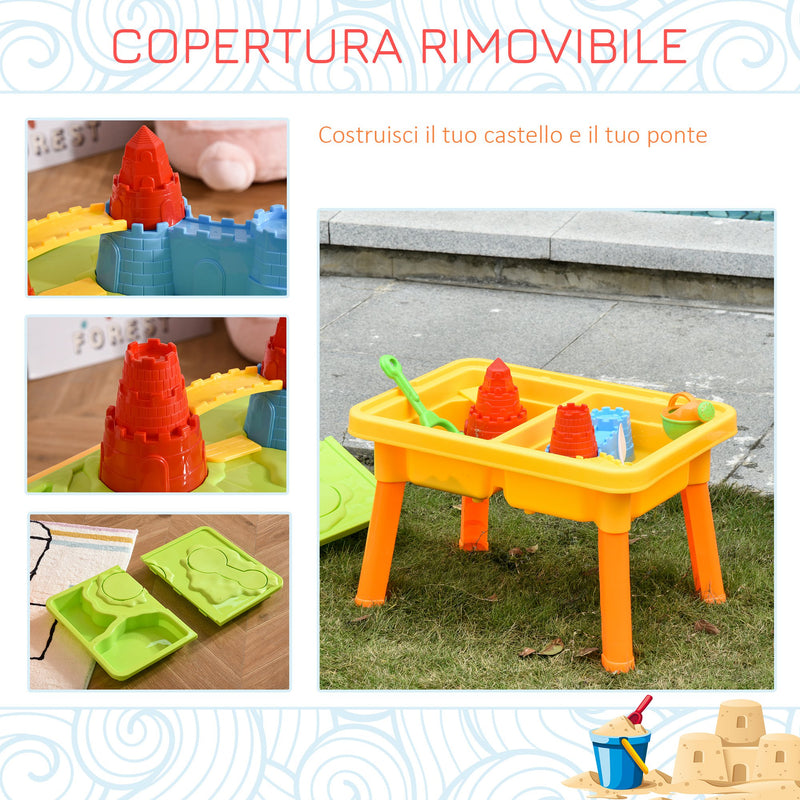 Sabbiera Gioco Sensoria con Acqua e Sabbia per Bambini 23 Pezzi Multicolore