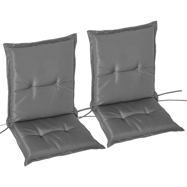Set 2 Kissen für Gartenstühle 100 x 48 cm mit hoher Rückenlehne aus dunkelgrauem Polyester sconto