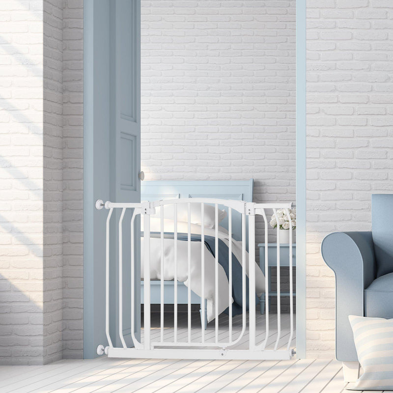 Cancelletto Bambini Barriera di Protezione 96x72,5 cm in Metallo Bianco