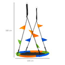 Altalena Rotonda da Giardino Ø100 cm per Albero o Soffitto Multicolore
