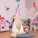 Sedia Sospesa Unicorno per Bambini 70x150 cm in Cotone con Cuscino Bianca