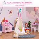 Sedia Sospesa Unicorno per Bambini 70x150 cm in Cotone con Cuscino Bianca