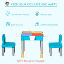 Tavolo Contenitore e 2 Sedie per Bambini in Polipropilene Multicolore