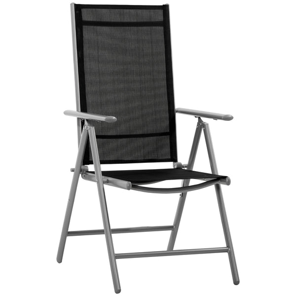 sconto Klappbarer Gartenstuhl 65x55x107 cm aus Aluminium und schwarzem Textilene