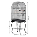 Voliera Gabbia per Uccelli 51x51x137 cm in Acciaio e Legno Nera