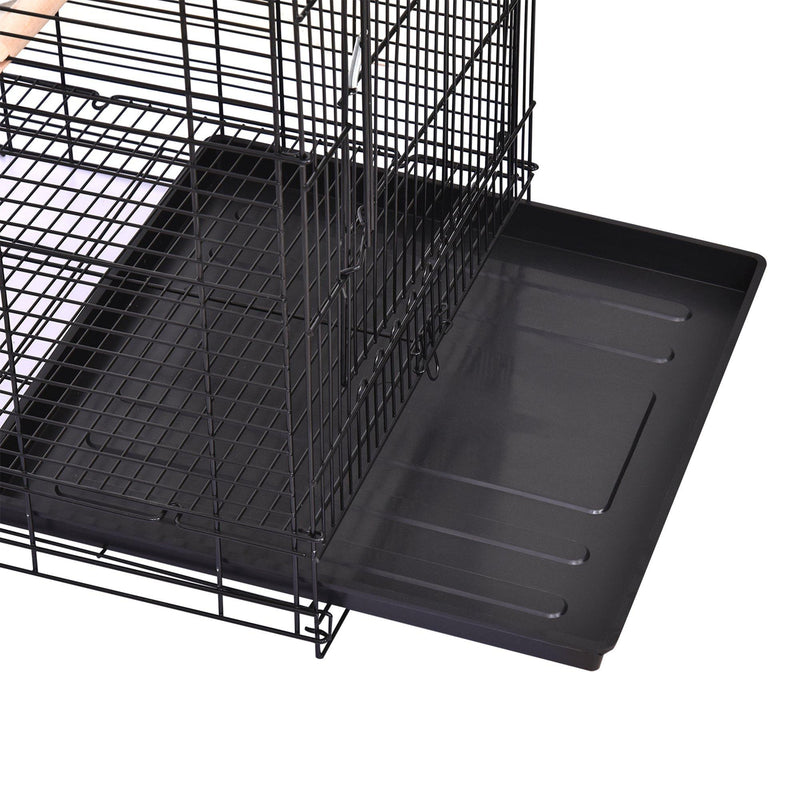 Voliera Gabbia per Uccelli 51x51x137 cm in Acciaio e Legno Nera