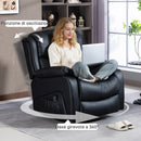 Poltrona Relax Reclinabile 87x97X100 cm con 8 Punti Massaggianti Riscaldanti e Poggiapiedi Nero