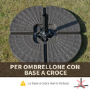 Base per Ombrellone da Giardino Ø100x10,5 cm in HDPE Marrone