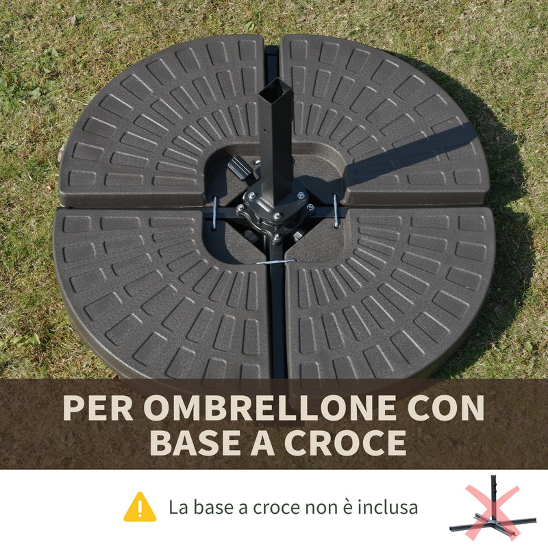 Base per Ombrellone da Giardino Ø100x10,5 cm in HDPE Marrone