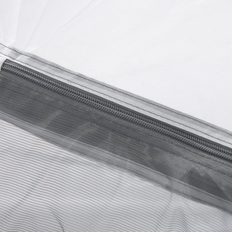 Tenda da Campeggio 4 Persone 325x183x130 cm con Vestibolo e Finestre Grigia