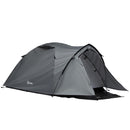 Tenda da Campeggio 4 Persone 325x183x130 cm con Vestibolo e Finestre Grigia