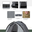 Tenda da Campeggio 4 Persone 325x183x130 cm con Vestibolo e Finestre Grigia