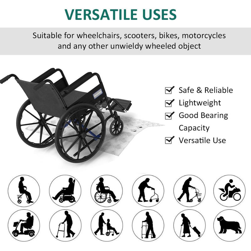Rampa per Sedia a Rotelle 55x70x5 cm in Lega di Alluminio Antiscivolo in Lega di Alluminio Antiscivolo
